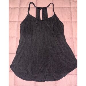 J.J. Winks Charcoal Gray Built In Bra Tank Top Sleeveless Casual Lounge, L